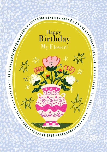 Happy Birthday my flower whimsical cute card for friends or family created by Gina Shord