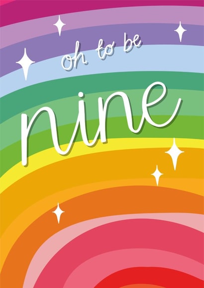Cute Birthday Card - Oh to be Nine - 9th created by Two For Joy Illustration