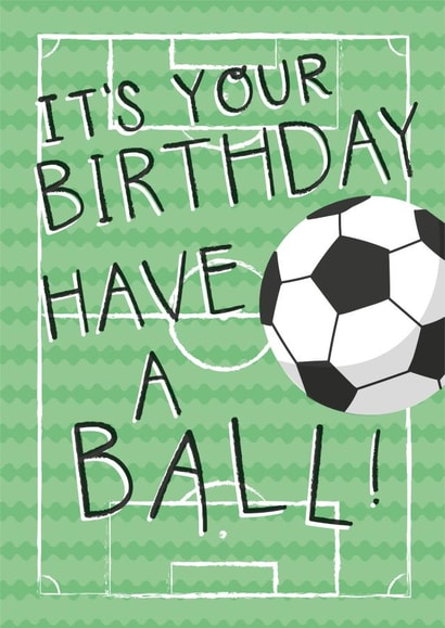 Cute Birthday Card - Football - For Him created by Two For Joy Illustration