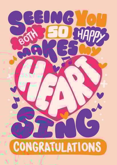 Cute Engagement Card - For Couple - Make My Heart Sing created by Harkiran Kalsi