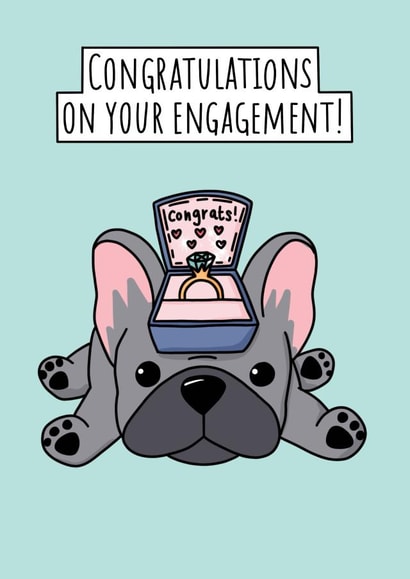 Cute Engagement Card - For French Bulldog Lover created by Natalie Tuck