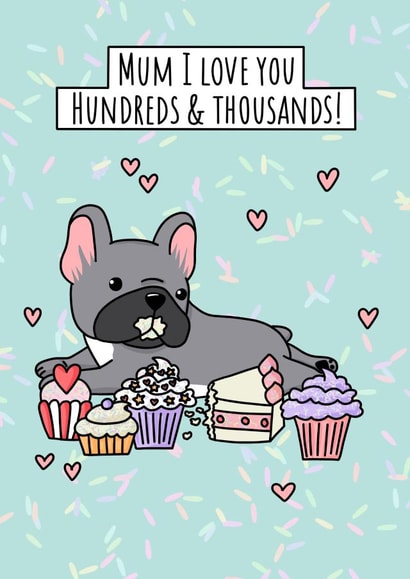 Cute Mothers Day Card - From The Dog - Frenchie created by Natalie Tuck