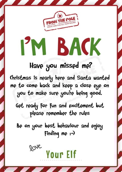 Funny Christmas Card - For Kids - From Elf On The Shelf - I'm Back Letter created by Neil Thurlwell