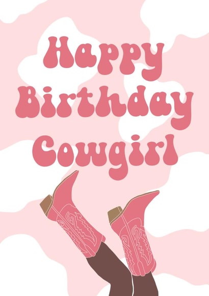 Cute Birthday Card - For Her - Cowgirl Boots created by Loy Matthews