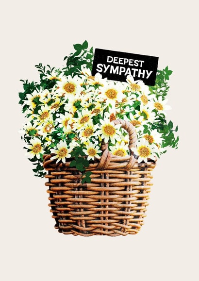 Deepest Sympathy Condolences Card - Basket of Flowers - Thinking of You created by Folio | Ian Owen