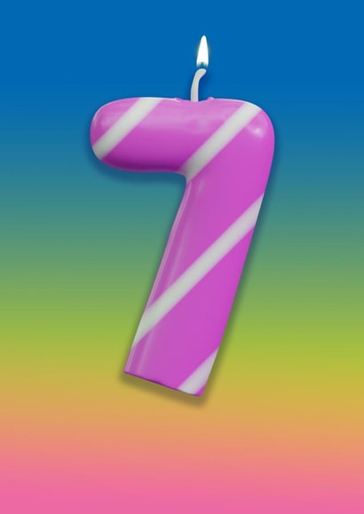 Classic Birthday Card - 7 Today - Candle created by Art Thunderclap