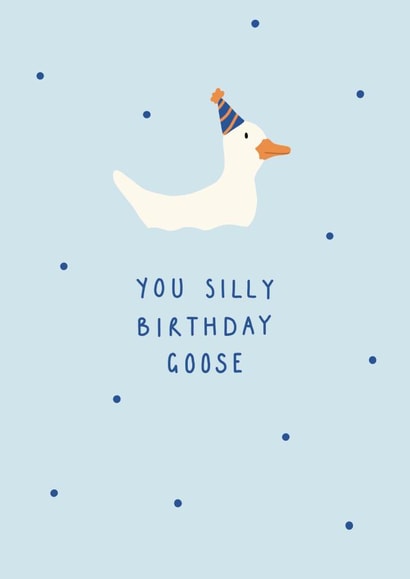 Cute Birthday Card - For Him - Silly Goose created by Sarah Nolloth Illustration