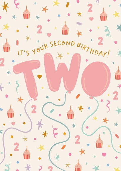 Cute 2nd Birthday Card - For A Little Girl created by The Pattern Press