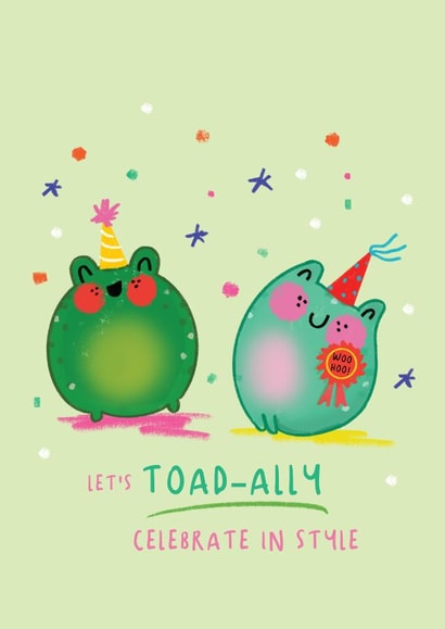 Cute Birthday Card - Let's Toad-ally Celebrate created by NICHOLA COWDERY ILLUSTRATIONS 