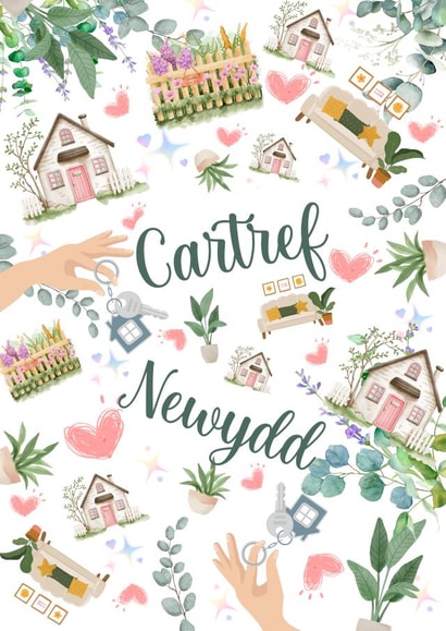 Cute New Home Card - Welsh - Cartref Newydd created by ByNatalieAnne