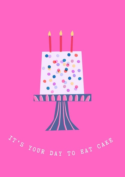 Birthday cake card girlie woman’s pink created by Melmade Stationery