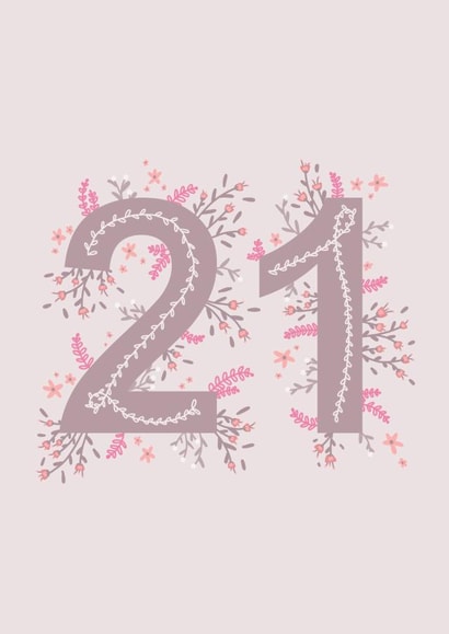 Pretty 21st Birthday Card - For Her - Floral created by Paper Paradise Designs