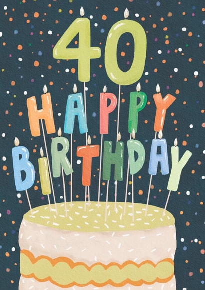 Classic 40th Birthday Card - For Him - Birthday Candles created by Louise Tiler