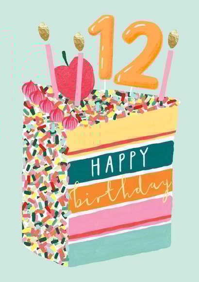 Classic 12th Birthday Card - For Her - Cake And Sprinkles created by Louise Tiler