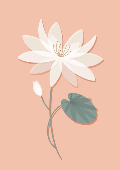 Pretty Birthday Card- Water Lily - July Birthday - Birth Flower created by Bells Scambler