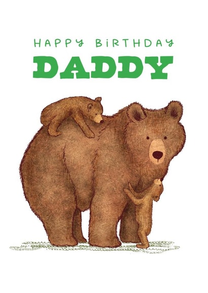 Cute Birthday Card - For Daddy Bear - From the Kids 1001 created by badgerbee design