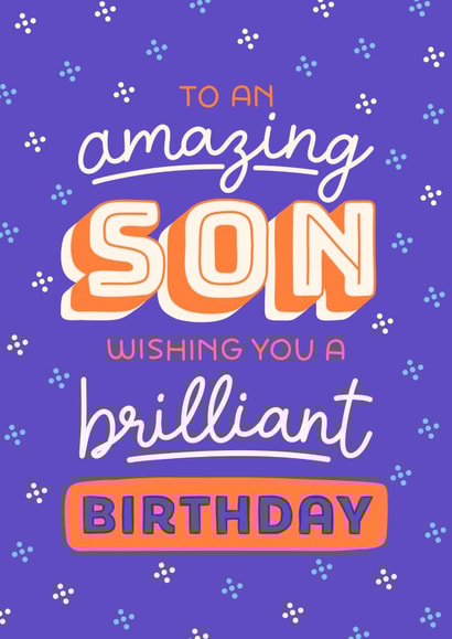 Cute Birthday Card - For Son - Brilliant Birthday created by Evie Garnett Designs