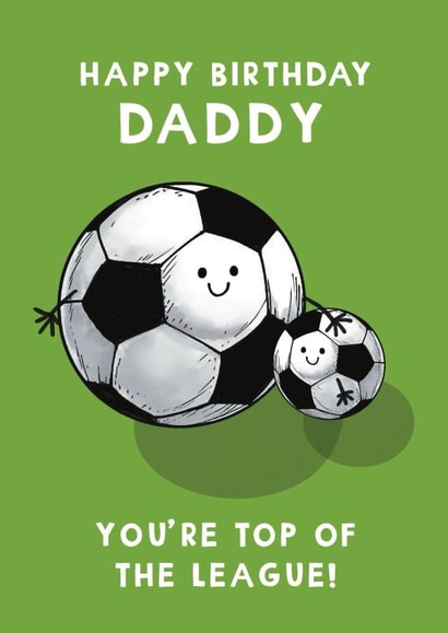 Cute Birthday Card - For Daddy - Football created by Giddy Kipper