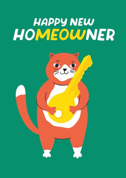 Funny New Home Card - Homeowner - Cat - Mortgage - Funny Moving House Card created by Stoats & Weasels