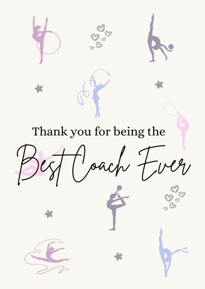 Rhythmic Gymnastics Coach Thank You Card - Thank You for Being the Best Coach created by Fantastic Gymnastics Prints
