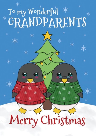 Cute Christmas Card - Grandparents - Penguins created by @Cupsie's Creations