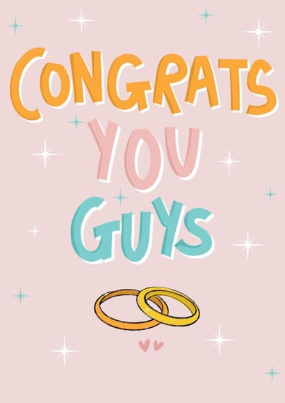 Cute Wedding Card - Congrats You Guys created by Sweetlove Press