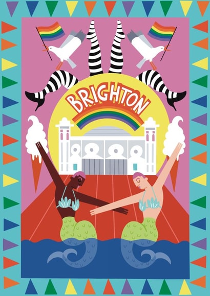 Joyful Pride Card - Pride of Brighton - Brighton Pride created by Ashton Attzs