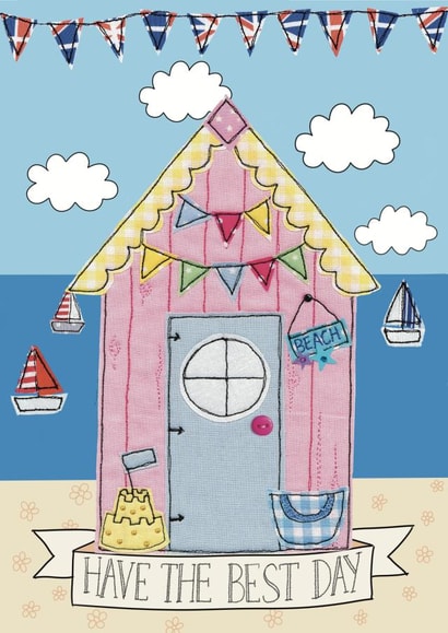 Best Day - Beach Hut -Seaside Greeting Card created by Spells and Spindles