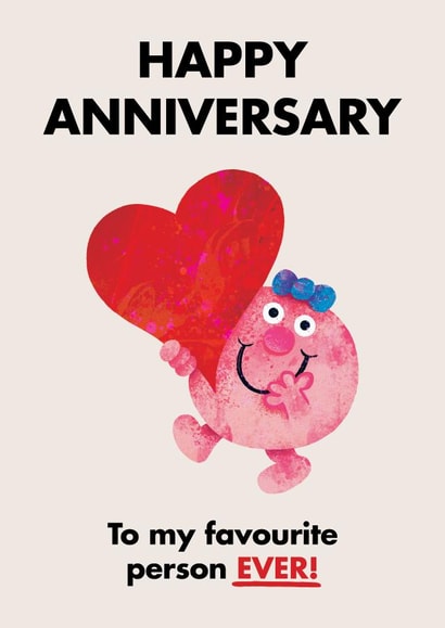 Cute Anniversary card - Little Miss Tiny - Mr. Men - My Favourite Person Ever! created by Mr. Men