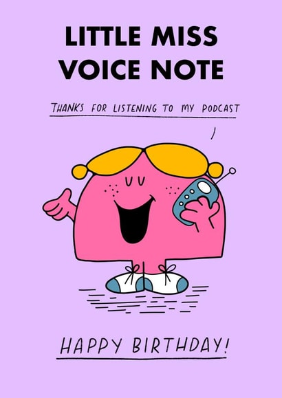 Cute Birthday Card - Little Miss Chatterbox - Mr. Men - Voice Note created by Mr. Men