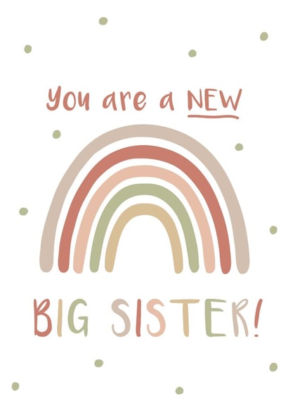 Cute new big sister card to welcome the new baby created by Kind of Simple Designs