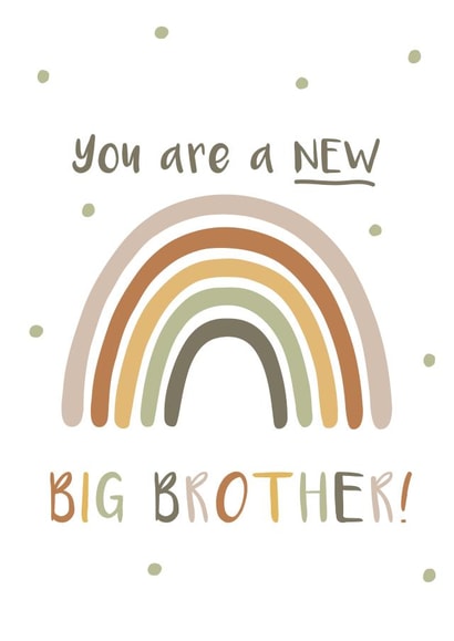 Cute new big brother card, to welcome the new baby created by Kind of Simple Designs