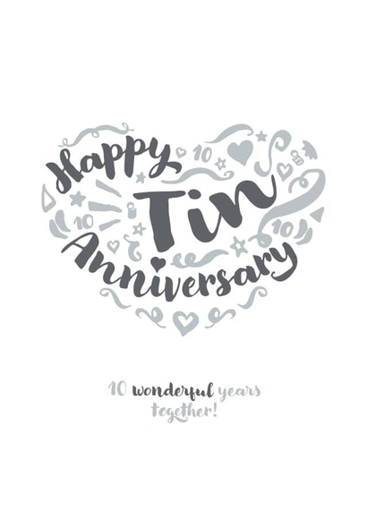Classic Tin Anniversary card - for your significant other or a special couple created by Fatchair Print