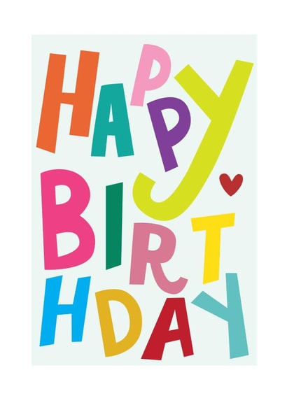 Colourful Happy Birthday Bold Text Card created by Happy Sprout Studio