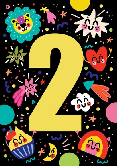 Cute Birthday Card - 2 - Retro Space created by NICHOLA COWDERY ILLUSTRATIONS