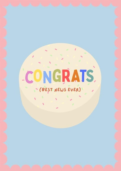 Cute congrats cake card - best news ever! created by thelittleone