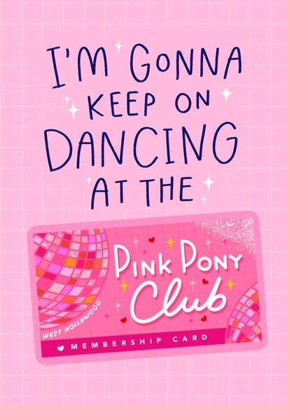 Funny Birthday Card - Chappell Roan - Pink Pony Club created by katie illustrated