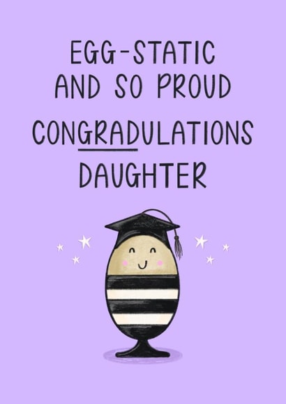 Cute Graduation Card - Egg Pun - For Daughter created by Muses & May