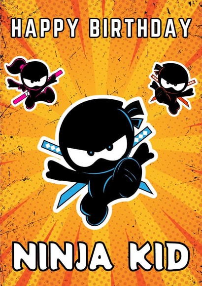 Fun birthday card for any little ninja kid. created by P1 Cards