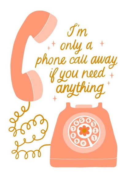 Emotional Support Card - Friendship - A Phone Call Away created by Violet and Alfie