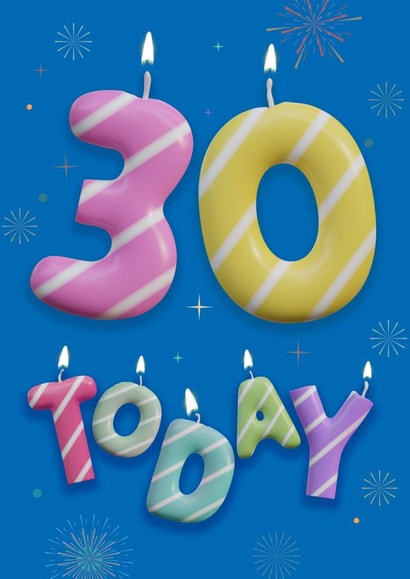 Classic Birthday Card - 30th - Candles created by Art Thunderclap