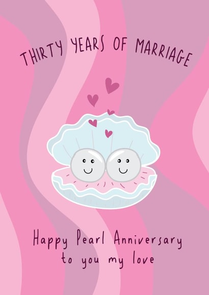 Cute 30th Anniversary Card - Happy Pearl Anniversary created by @Laura Lonsdale Designs