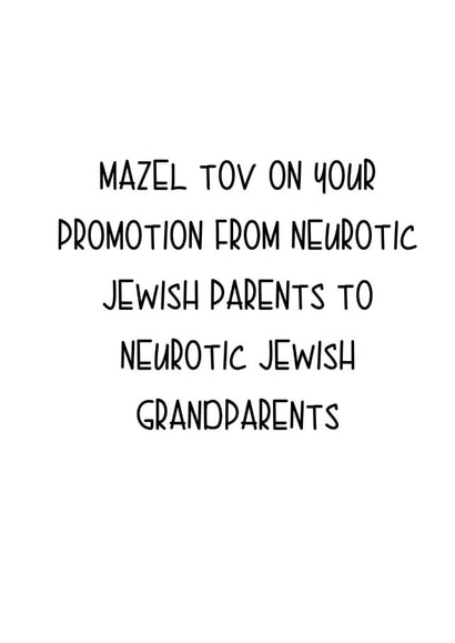 Funny New Baby Card - Mazel Tov - For New Grandparents created by Little Lisa Designs