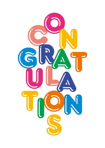 Contemporary Congratulations Card -  Fun Typography created by Dicky Bird