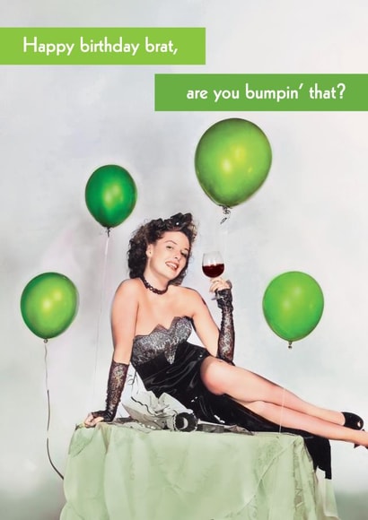 Funny Birthday Brat Charli XCX - Retro - Brat Summer, Party Girl card created by Quitting Hollywood