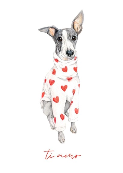 Italian Greyhound - I Love You 'Ti Amo' created by GiFlynn Design