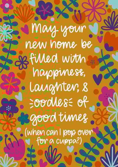 Thoughtful, meaningful, but cheeky new home card for loved ones. created by Nurture and Cheer