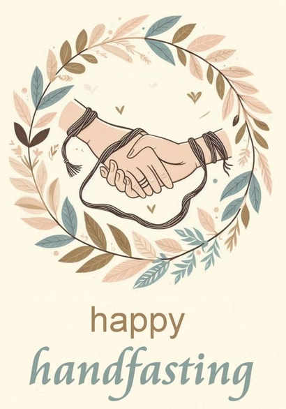 Simple gender neutral handfasting card created by Mercyblade