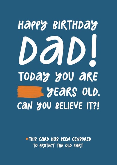 Funny Dad Birthday Card - Old Joke Card - Birthday Card For Dad - Old Fart created by Silly Billy
