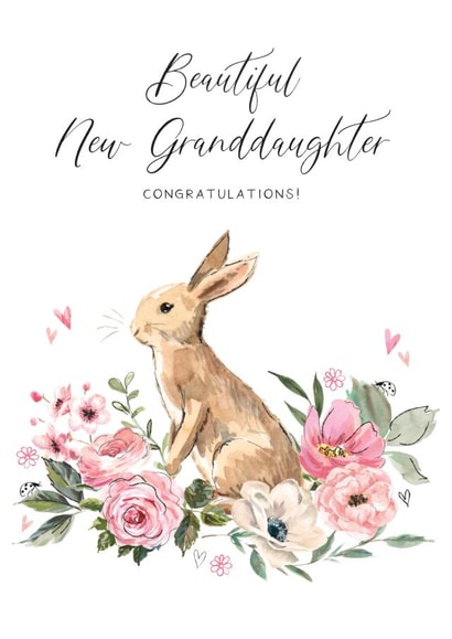 New Granddaughter pretty rabbit card created by Katie Phythian Design